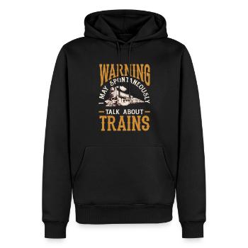 Drôle de Train amant Trains Locomotive cadeau - Sweat à capuche Premium bio Homme - noir - Devant - Nico (187cm)