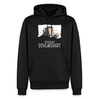 Chemise de nuit officielle Pyjama singe - Sweat à capuche Premium bio Homme - noir - Devant - Nico (187cm)