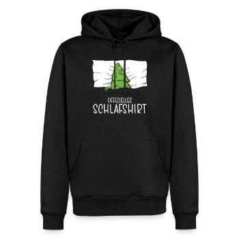Chemise de nuit officielle Pyjama caméléon - Sweat à capuche Premium bio Homme - noir - Devant - Nico (187cm)