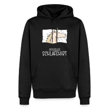 Chemise de nuit officielle Pyjama licorne - Sweat à capuche Premium bio Homme - noir - Devant - Nico (187cm)