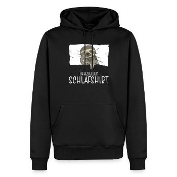 Chemise de nuit officielle Pyjama paresseux - Sweat à capuche Premium bio Homme - noir - Devant - Nico (187cm)