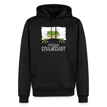 Chemise de nuit officielle Pyjama grenouille - Sweat à capuche Premium bio Homme - noir - Devant - Nico (187cm)