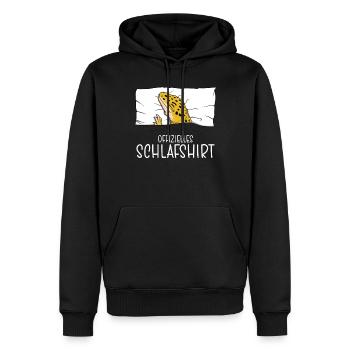 Chemise de nuit officielle Gecko Pyjama - Sweat à capuche Premium bio Homme - noir - Devant - Nico (187cm)