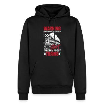 Drôle de Train amant Trains Locomotive cadeau - Sweat à capuche Premium bio Homme - noir - Devant - Nico (187cm)