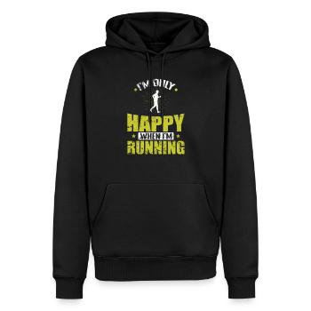I'm only happy when I'm Running - Männer Premium Bio Hoodie - Schwarz - Vorne - Nico (187cm)
