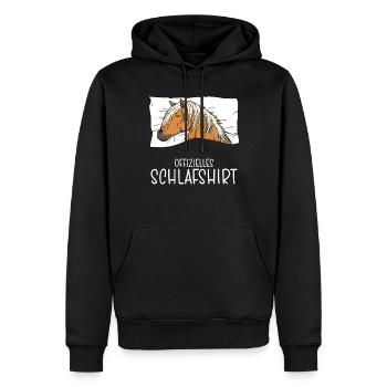 Chemise de nuit officielle Pyjama Haflinger - Sweat à capuche Premium bio Homme - noir - Devant - Nico (187cm)