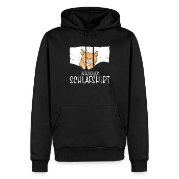 Chemise de nuit officielle Pyjama chat - Sweat à capuche Premium bio Homme - noir - Devant - Nico (187cm)
