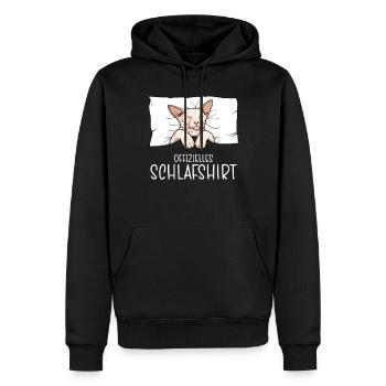 Chemise de nuit officielle Pyjama Chat Sphynx - Sweat à capuche Premium bio Homme - noir - Devant - Nico (187cm)