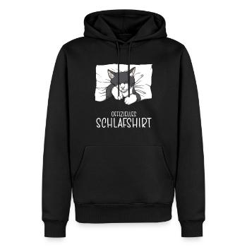 Chemise de nuit officielle Pyjama chat - Sweat à capuche Premium bio Homme - noir - Devant - Nico (187cm)