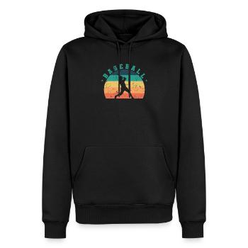 Baseball klassischer Mannschaftssport - Männer Premium Bio Hoodie - Schwarz - Vorne - Nico (187cm)