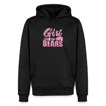 Girl who loves Bears Forest Animal - Men’s Premium Organic Hoodie - black - Front - Nico (187cm)