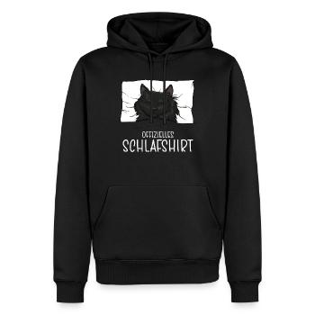 Chemise de nuit officielle Pyjama chat - Sweat à capuche Premium bio Homme - noir - Devant - Nico (187cm)