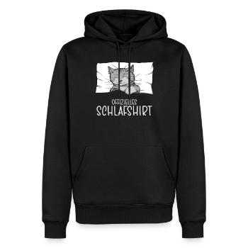 Chemise de nuit officielle Pyjama chat - Sweat à capuche Premium bio Homme - noir - Devant - Nico (187cm)