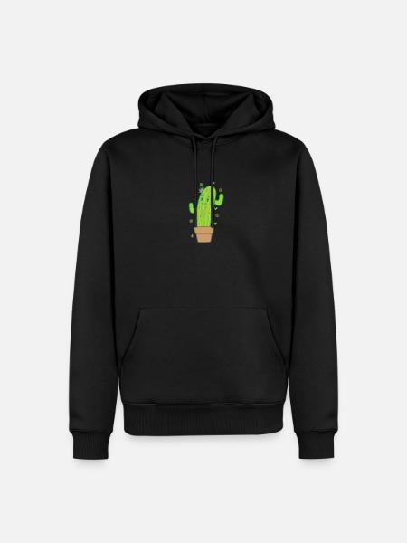 Cactus with good mood - Men’s Premium Organic Hoodie - black