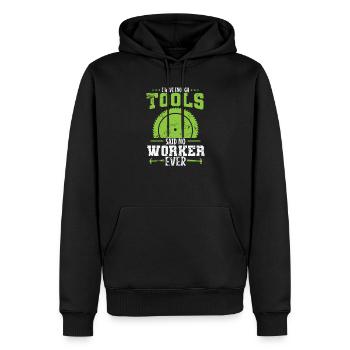 I love my Tools said no Worker ever - Männer Premium Bio Hoodie - Schwarz - Vorne - Nico (187cm)