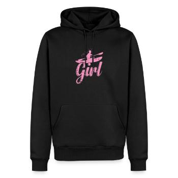 Kayak Girl Wasser Paddelboot Kanu fahren - Männer Premium Bio Hoodie - Schwarz - Vorne - Nico (187cm)