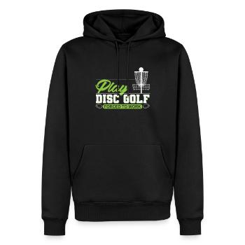 Jouer au Disc Golf - Sweat à capuche Premium bio Homme - noir - Devant - Nico (187cm)