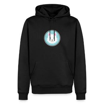niedlicher Hund mit weißem Fell - Männer Premium Bio Hoodie - Schwarz - Vorne - Nico (187cm)
