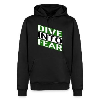 funny sayings bungee jumping courage mindset - Männer Premium Bio Hoodie - Schwarz - Vorne - Nico (187cm)