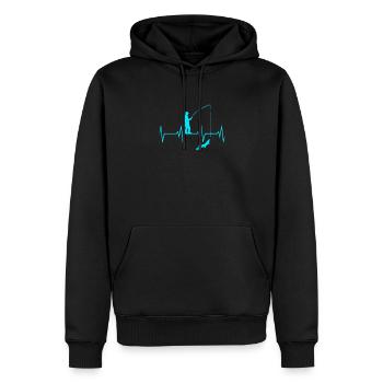 Angel Herzschlag - Männer Premium Bio Hoodie - Schwarz - Vorne - Nico (187cm)