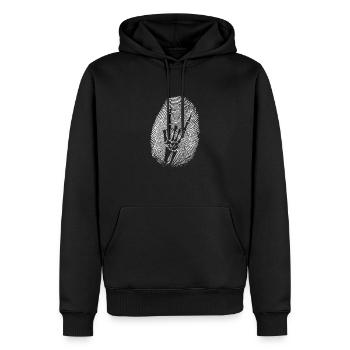 Genre de musique d’empreintes digitales à la main cornue - Sweat à capuche Premium bio Homme - noir - Devant - Nico (187cm)