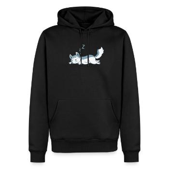 Husky ist faul Schlittenhund - Männer Premium Bio Hoodie - Schwarz - Vorne - Nico (187cm)