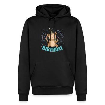 Anniversaire Singe Enfant Anniversaire Enfant - Sweat à capuche Premium bio Homme - noir - Devant - Nico (187cm)
