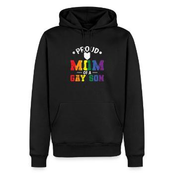 Fière maman d’un fils gay LGBT - Sweat à capuche Premium bio Homme - noir - Devant - Nico (187cm)