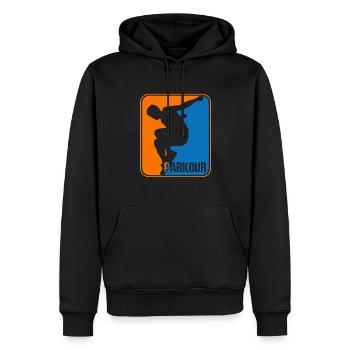 Parkour Sport Logo - Sweat à capuche Premium bio Homme - noir - Devant - Nico (187cm)