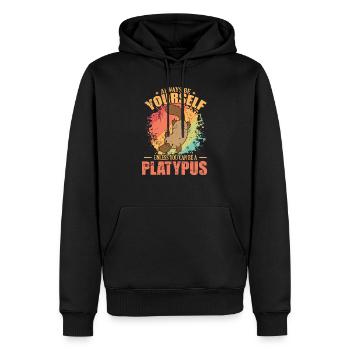 Always be Yourself unless you can be a Platypus - Men’s Premium Organic Hoodie - black - Front - Nico (187cm)