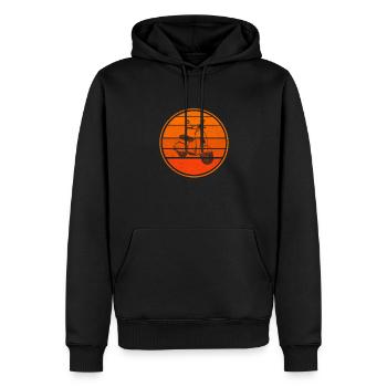 Retro Motorroller Mofa Roller Rollerfahrer Vintage - Männer Premium Bio Hoodie - Schwarz - Vorne - Nico (187cm)
