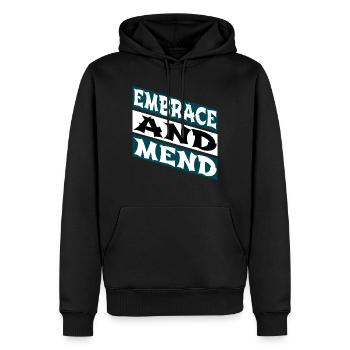 humor funny quote support awesome - Männer Premium Bio Hoodie - Schwarz - Vorne - Nico (187cm)