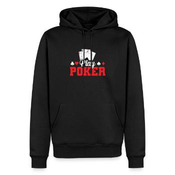 Play Poker Card Ace - Men’s Premium Organic Hoodie - black - Front - Nico (187cm)