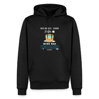 Eisbaden Ice bath baden ice bathing Kältebad kalt - Men’s Premium Organic Hoodie - black - Front - Nico (187cm)