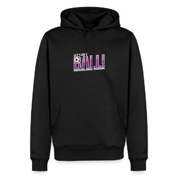 Football « Let’s kick Ball » - Sweat à capuche Premium bio Homme - noir - Devant - Nico (187cm)