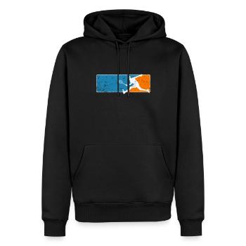 Squash schneller Spieler mit Tennisschläger - Männer Premium Bio Hoodie - Schwarz - Vorne - Nico (187cm)