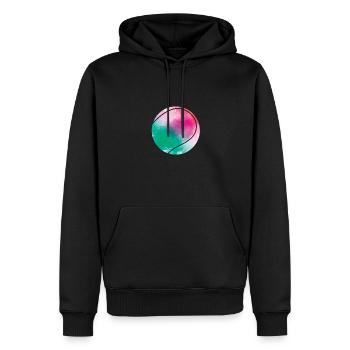 Tennis bunter Ball - Männer Premium Bio Hoodie - Schwarz - Vorne - Nico (187cm)