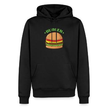 Burgers, restauration rapide, délicieux - Sweat à capuche Premium bio Homme - noir - Devant - Nico (187cm)