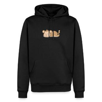 Schlafender Affe - Männer Premium Bio Hoodie - Schwarz - Vorne - Nico (187cm)