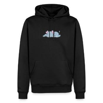 schlafender Elefant - Männer Premium Bio Hoodie - Schwarz - Vorne - Nico (187cm)