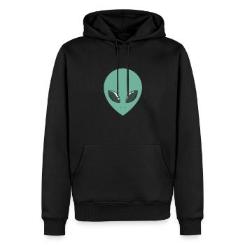 Tête symétrique extraterrestre - Sweat à capuche Premium bio Homme - noir - Devant - Nico (187cm)