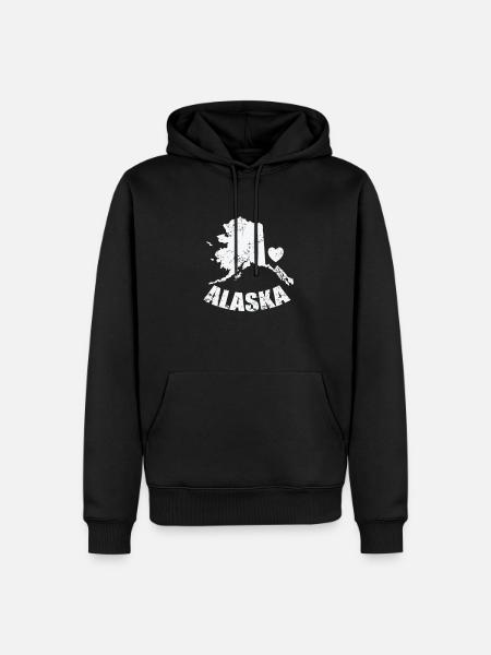 Alaska Heart State USA America - Men’s Premium Organic Hoodie - black