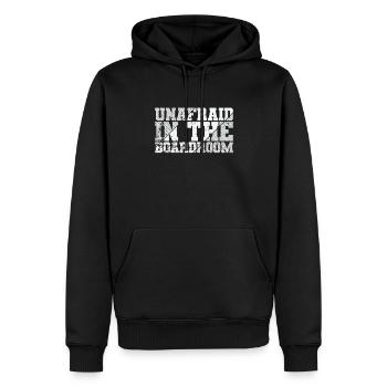 Sans peur dans la salle de conférence - Sweat à capuche Premium bio Homme - noir - Devant - Nico (187cm)