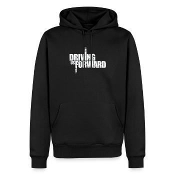 Driving Us Forward - Men’s Premium Organic Hoodie - black - Front - Nico (187cm)