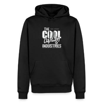 Le capitaine cool des industries - Sweat à capuche Premium bio Homme - noir - Devant - Nico (187cm)