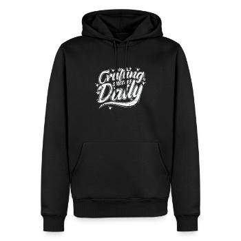 Réussir l’artisanat au quotidien - Sweat à capuche Premium bio Homme - noir - Devant - Nico (187cm)