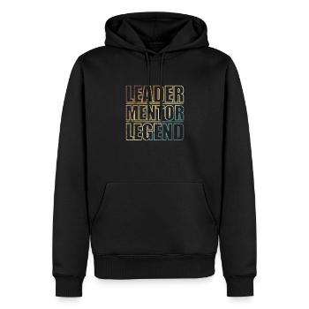 Leader, mentor, légende - Sweat à capuche Premium bio Homme - noir - Devant - Nico (187cm)
