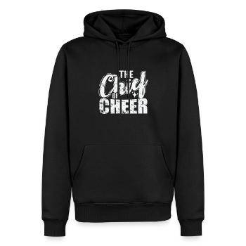 Le chef des encouragements - Sweat à capuche Premium bio Homme - noir - Devant - Nico (187cm)