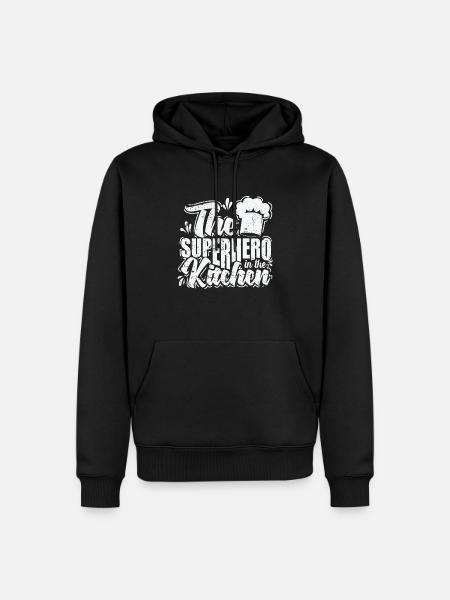 The Superhero in the Kitchen - Men’s Premium Organic Hoodie - black