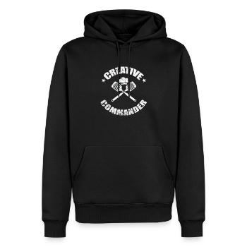 Creative Commander - Männer Premium Bio Hoodie - Schwarz - Vorne - Nico (187cm)